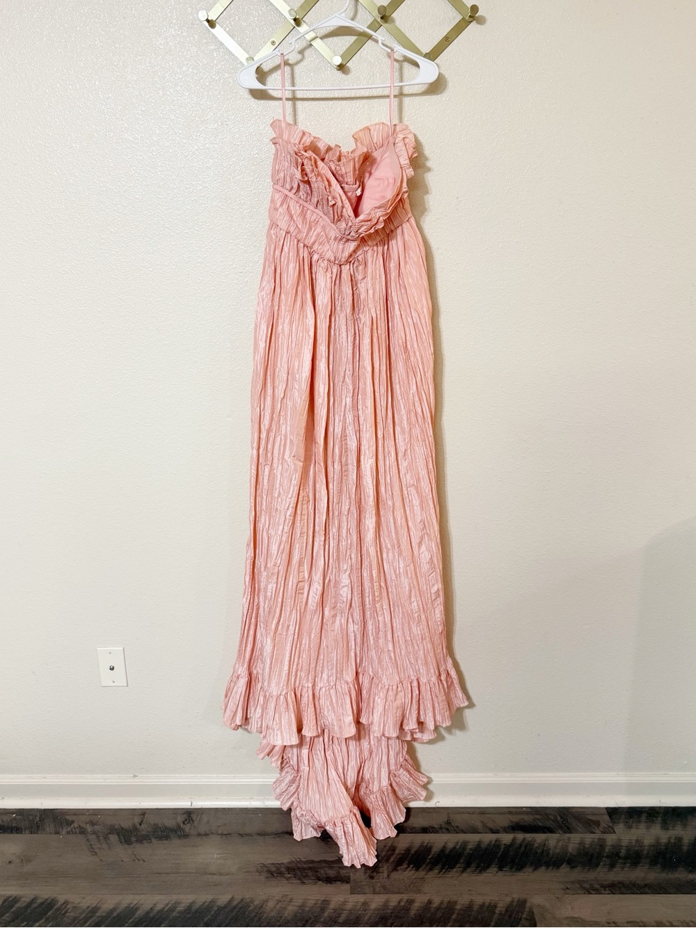 LoveShackFancy Katrina Sunrise Sorbet Ruffle Pleated Crinkle Maxi Dress size 8 - Picture 10 of 10